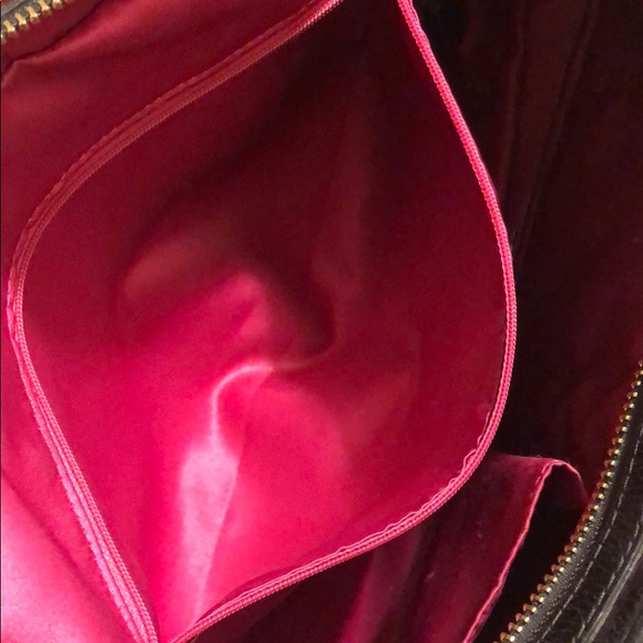 🎉🥳 HP!! Coach poppy satchel bag black with pink lining - Picture 14 of 16